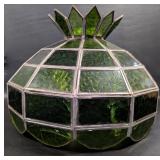 Green Stained Glass Lamp Shade, Has Damage,