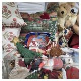 Large Lot of Christmas Decor w/ Bear Stuffie