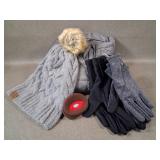 C.C Beanie Hat, Puffer Jacket & Gloves +