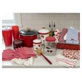 Red & White Kitchenwares : Red Enamel Stockpot