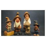 Van Kelly Signed Carved Wood Hillbilly Figures