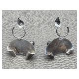 Handcrafted Sterling Crescent Leaf Earrings