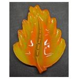 Vintage California Pottery Orange Fall Leaf
