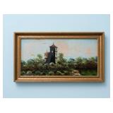 Vintage Reverse Painting On Glass European