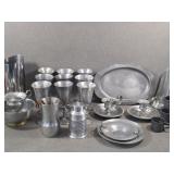 Large Lot of Pewter Serviceware, Stems ++