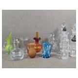 Cruet Set, Colored Glass Pitchers & Cruets++