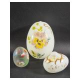 Victorian Style Hand Blown Milk Glass Easter Eggs