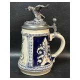 GERZ Gerzit German Beer Stein w/ Pewter Eagle Lid