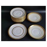Vtg Minto Bone China Saucers Gold Trim 17pcs