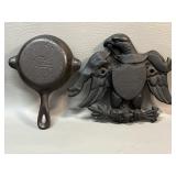 Cast Iron Wagner Ware Ashtray & Wilton Eagle Door