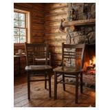 Pair of Wooden Ladder-Back Chairs