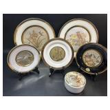Chokin Art Plates 14K Gold Rim + Trinket Box