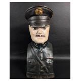 Antique General Pershing Cast Iron Coin Bank ï¿½