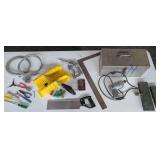 Tools, Tool Box with Contents, Miter Saw, Lock