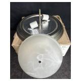 NIB FLUSH MOUNT 2-BULB LIGHT FIXTURE W/ FROSTED