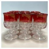 12 Tiffin Kings Crown Small Stemmed Glasses