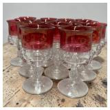 17 Tiffin Franciscan Kings Crown Goblets Ruby
