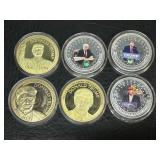 6 Donald Trump Medals / Medallions MAGA Tokens