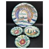Colorful Handmade Italian Pottery Bowls Wall