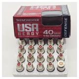 20 ROUNDS 40 S&W 170 GRAIN WINCHESTER AMMUNITION