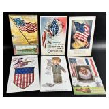 6 Antique American Postcards