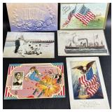 6 Antique Postcards American/ Military