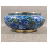 Chinese Blue Floral Cloisonne Bowl