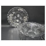 Cambridge Glass Serving Trays w/ Sterling Overlay