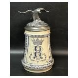GERZ Gerzit German Beer Stein Pewter Eagle MA