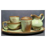 Prairie Green Frankoma Pottery Collection, (some