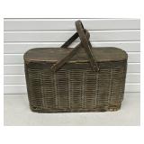 Older Rustic Lined Picnic Basket