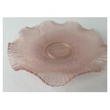 Pink Italian Colony Glass Waffle Pattern Serving