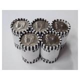 5 Unsearched Bank Rolls Kennedy Half Dollars $50