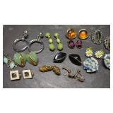 Vintage Clip On Costume Jewelry Earrings,