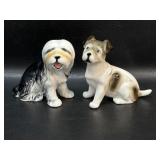 Dog Figurines English Sheepdog & Jack Russell
