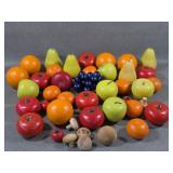 Large Lot of Wooden Fruit & Vegetables