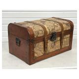 Faux Leather Old World Map Decorative ChestNo