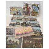 12 Antique w/ Vintage Postcards