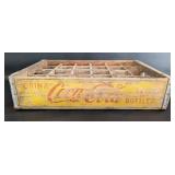 Vintage Coca-Cola Wood Crate, Yellow