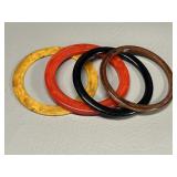4 Vintage Bakelite Bangle Bracelets