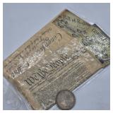 1921 MORGAN SILVER DOLLAR BILL OF RIGHTS &