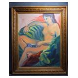 Florence Page ï¿½ Reclining Female Nude, Oil on