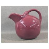 Vintage Earthenware Water Pitcher - Burgandy