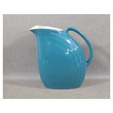 Vintage Earthenware Water Pitcher - Blue-Green
