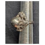 Antique Sterling Silver Perfume Dome Art Nouveau