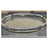 Vintage Sterling Silver Boho Bangle Bracelet
