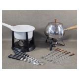 Two Fondue Pots w/ Accessories