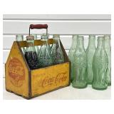 Wood Coca Cola Coke 6 Bottle Carrier 40ï¿½s ? W/ 11