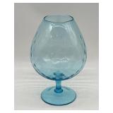 Mid Century Vintage Blue Optic Glass Brandy