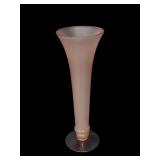 Vtg Nlown Glass Trumpet Vase Pink Art Glass